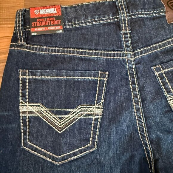 Rock & Roll Denim Men's Double Barrel Relaxed Fit Straight Boot Jeans 32x34 NEW - Picture 6 of 7